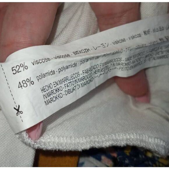 ZARA CREAM/OFF WHITE RUFFLE CROP TOP SZ.S EUC. - Picture 6 of 6